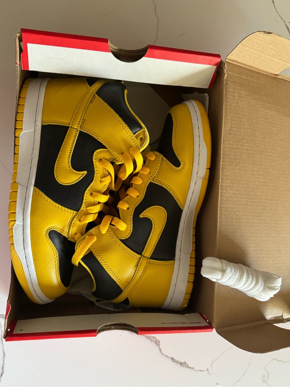 Nike Kids High-Top Sneakers in Yellow and Black